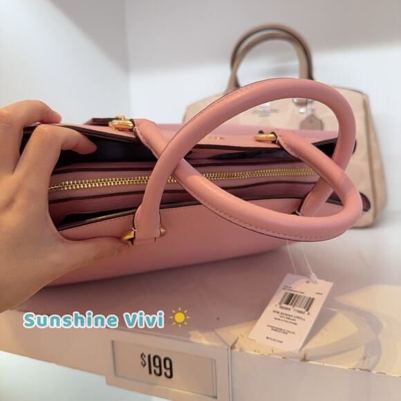 NWT Coach Savannah Leather Carryall Satchel Bag Gold/Powder Pink CAL56 - Picture 11 of 11